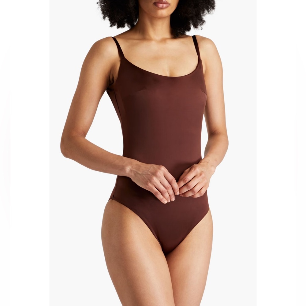 Form and Fold The One Brown One Piece Underwire Bra Swimsuit Size 38DD NWT